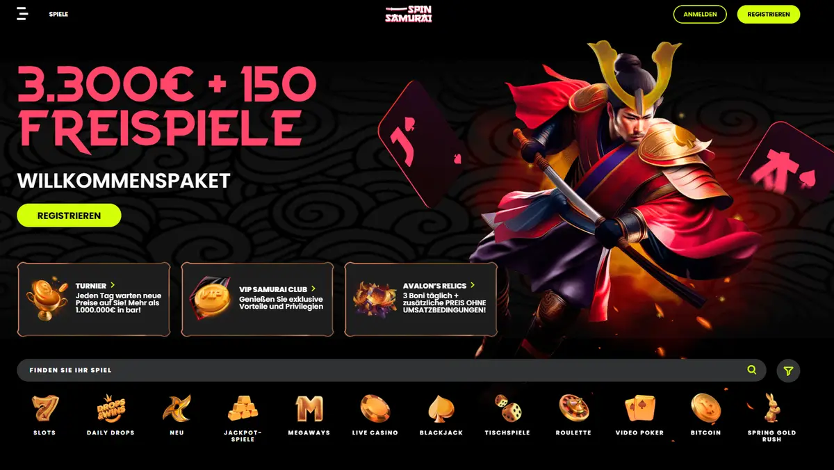 Spin Samurai Casino ohne deutsche Lizenz